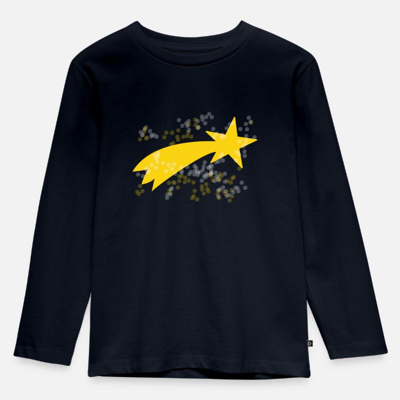 Sternschnuppe - Kinder Premium Bio Langarmshirt - Navy