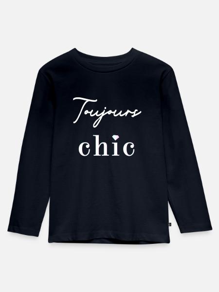 TOUJOURS CHIC - Kinder Premium Bio Langarmshirt - Navy