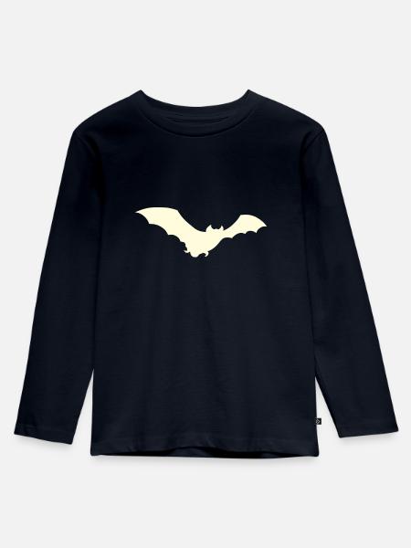 Fledermaus - Kinder Premium Bio Langarmshirt - Navy