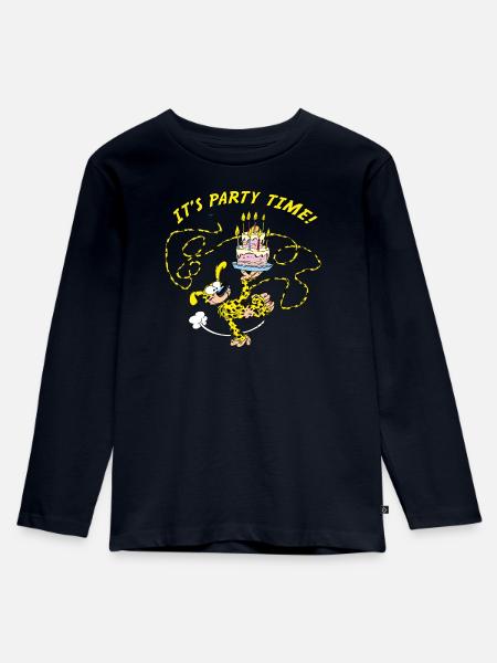 Marsupilami It's Party Time Geburtstagsdesign - Kinder Premium Bio Langarmshirt - Navy