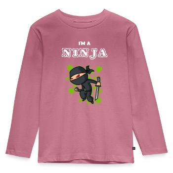 Ninja - Kids' Premium Longsleeve Shirt - mauve - Front - AI Model Kid Female (0cm)