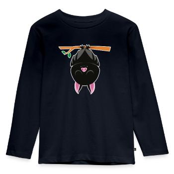 Fledermaus - Kinder Premium Bio Langarmshirt - Navy - Vorne - AI Model Kid Female (0cm)