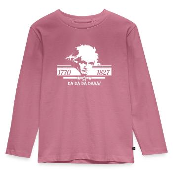 Ludwig van Beethoven - Kinder Premium Bio Langarmshirt - Mauve - Vorne - AI Model Kid Female (0cm)