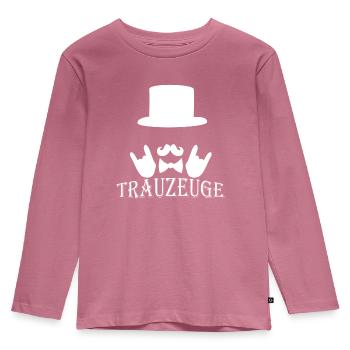Témoin d’mariage - T-shirt manches longues Premium Enfant - mauve - Devant - AI Model Kid Female (0cm)