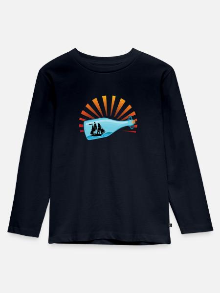 Flaschenpost - Kinder Premium Bio Langarmshirt - Navy