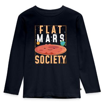 Flat Mars Society - Kids' Premium Longsleeve Shirt - navy - Front - AI Model Kid Female (0cm)
