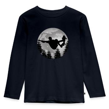 skateboard - T-shirt manches longues Premium Enfant - bleu marine - Devant - AI Model Kid Female (0cm)