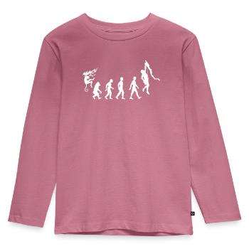 Evolution du grimpeur - T-shirt manches longues Premium Enfant - mauve - Devant - AI Model Kid Female (0cm)