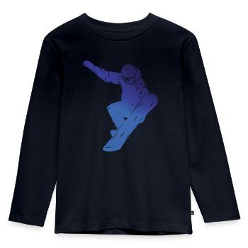 Snowboard d'hiver - T-shirt manches longues Premium Enfant - bleu marine - Devant - AI Model Kid Female (0cm)
