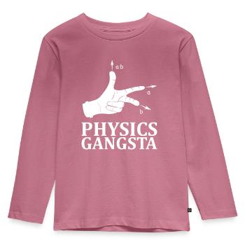 Physik Gangsta Lustig - Kinder Premium Bio Langarmshirt - Mauve - Vorne - AI Model Kid Female (0cm)