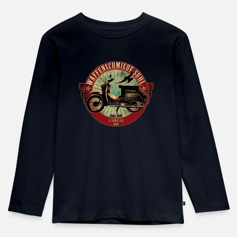 Simson Schwalbe KR51 - Kinder Premium Bio Langarmshirt - Navy