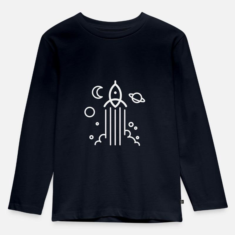 Spaceship launch - Kinder Premium Bio Langarmshirt - Navy