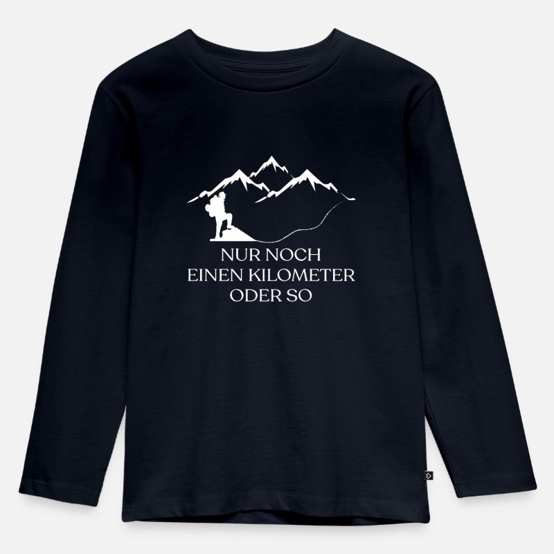 NUR NOCH EINEN KILOMETER - Kinder Premium Bio Langarmshirt - Navy