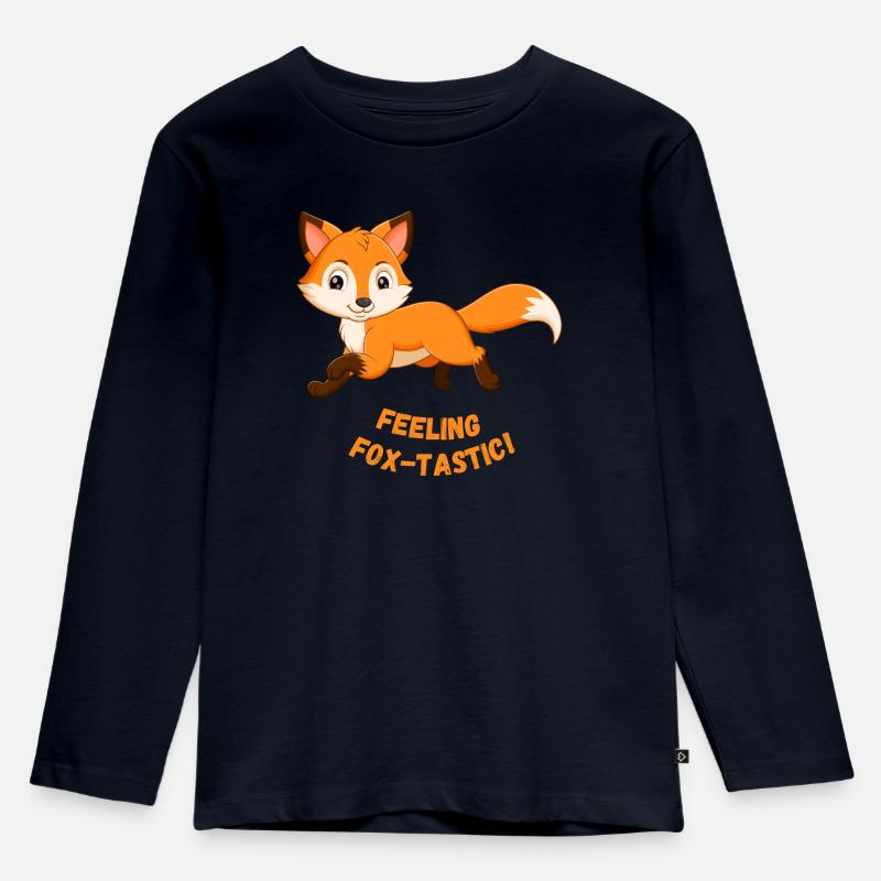 Feeling Fox-Tastic - Kinder Premium Bio Langarmshirt - Navy