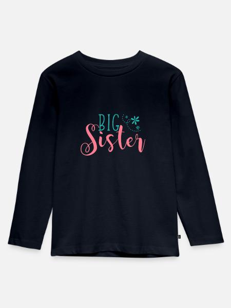 Big Sister - Kinder Premium Bio Langarmshirt - Navy