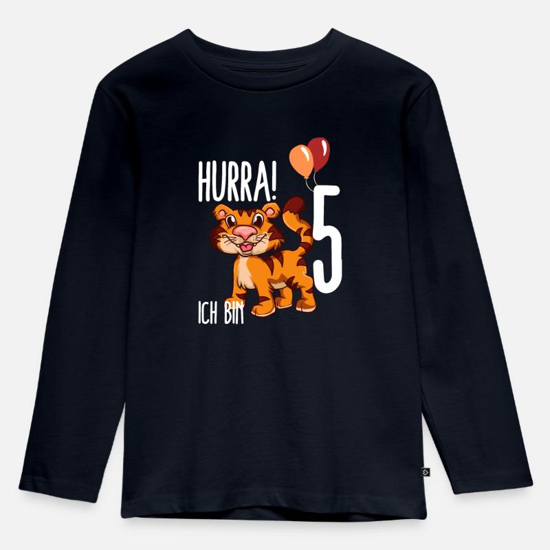 5. Geburtstag - Kinder Premium Bio Langarmshirt - Navy