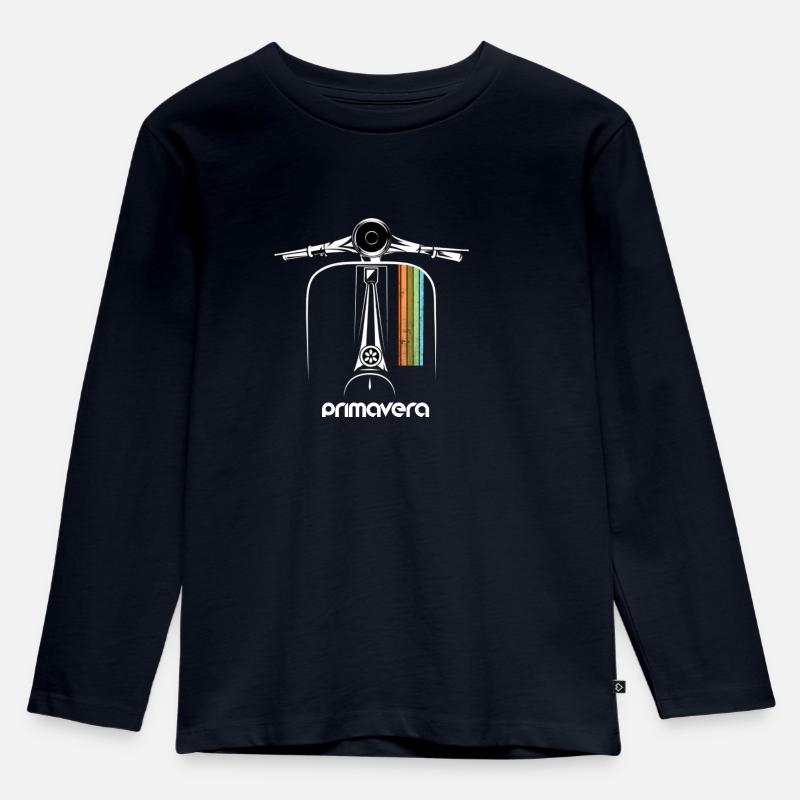 Motorroller Roller Primavera - Kinder Premium Bio Langarmshirt - Navy