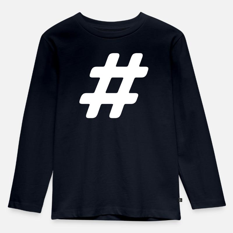 Hashtag - Kinder Premium Bio Langarmshirt - Navy