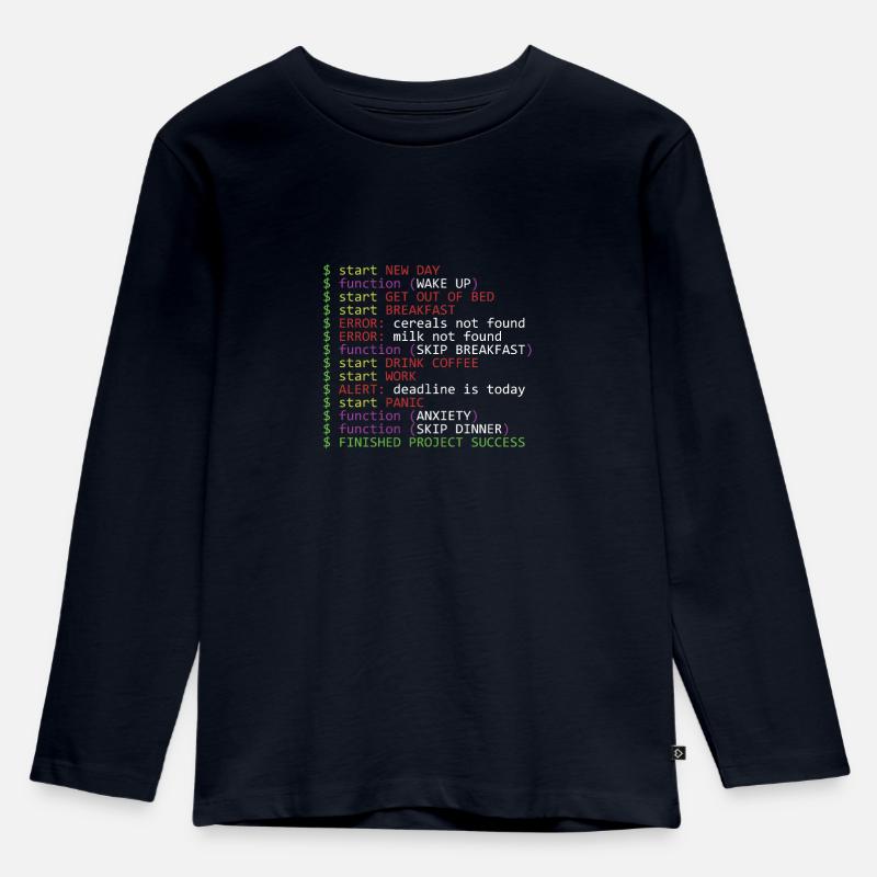 Monday Programmer - Kinder Premium Bio Langarmshirt - Navy