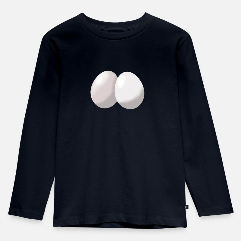 Eier - Kinder Premium Bio Langarmshirt - Navy
