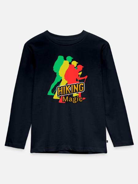 Wanderzauber - Kinder Premium Bio Langarmshirt - Navy
