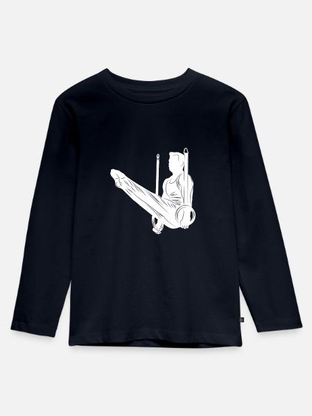 Gymnastics Silhouette - Kinder Premium Bio Langarmshirt - Navy