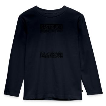 Inscriptions scolaires 2022 Livre d’or Schoolchild School Start - T-shirt manches longues Premium Enfant - bleu marine - Devant - AI Model Kid Female (0cm)