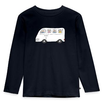 Enfants en famille voyage en bus - T-shirt manches longues Premium Enfant - bleu marine - Devant - AI Model Kid Female (0cm)
