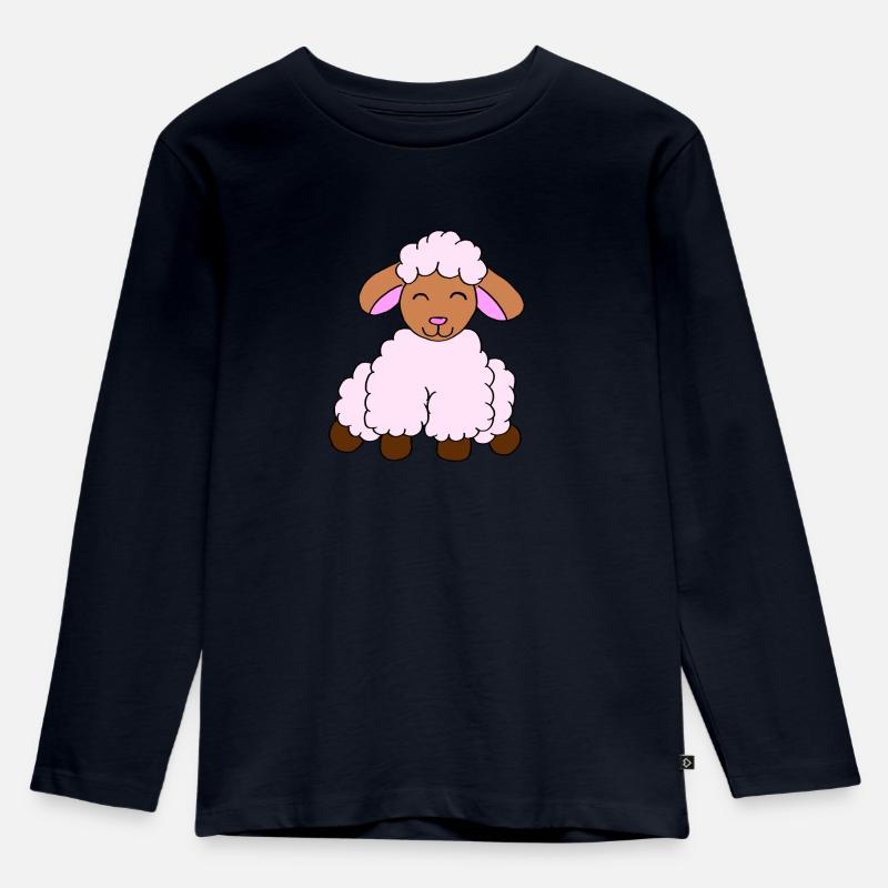 Schaefchen - Kinder Premium Bio Langarmshirt - Navy