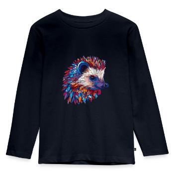 Igel Bunt - Kinder Premium Bio Langarmshirt - Navy - Vorne - AI Model Kid Female (0cm)