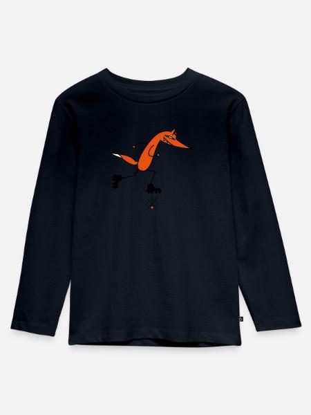 Schlauer Skater - Kinder Premium Bio Langarmshirt - Navy