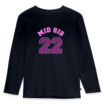 Mid Sis 2022 Middle Sister Baby Birth Child - T-shirt manches longues Premium Enfant - bleu marine - Devant - AI Model Kid Female (0cm)