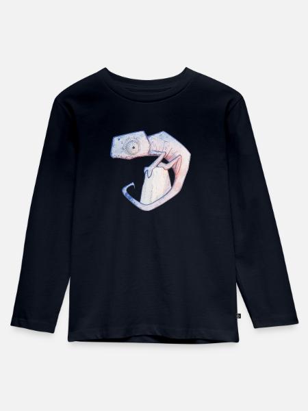 Chameleon - Kinder Premium Bio Langarmshirt - Navy