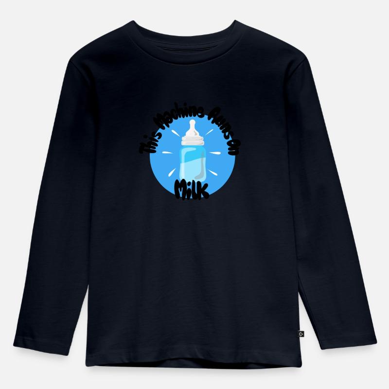 This Machine Runs On Milk - Kinder Premium Bio Langarmshirt - Navy