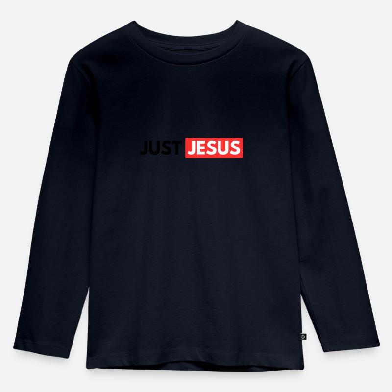 Einfach nur Jesus - Kinder Premium Bio Langarmshirt - Navy