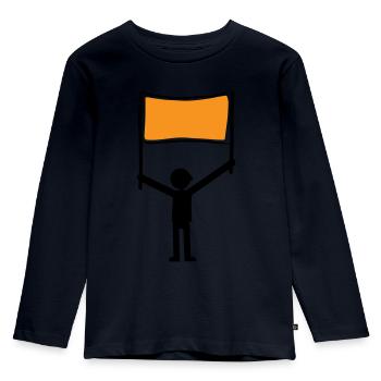 Demonstration strike - Kids' Premium Longsleeve Shirt - navy - Front - AI Model Kid Female (0cm)