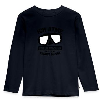 Ich atme unter Wasser Taucher - Kinder Premium Bio Langarmshirt - Navy - Vorne - AI Model Kid Female (0cm)