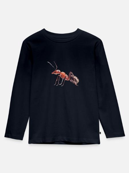 Ameise - Kinder Premium Bio Langarmshirt - Navy