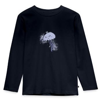 Méduse Kidz - T-shirt manches longues Premium Enfant - bleu marine - Devant - AI Model Kid Female (0cm)