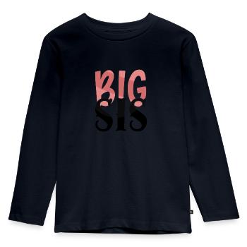 big sis- big sister - Kids' Premium Longsleeve Shirt - navy - Front - AI Model Kid Female (0cm)