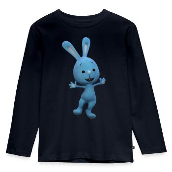 KiKANiNCHEN Tanzt Fröhlich Und Lacht - Kinder Premium Bio Langarmshirt - Navy - Vorne - AI Model Kid Female (0cm)