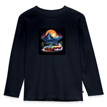 JDM Sportcar Tuning Driftcar Car Gift PS - Kids' Premium Longsleeve Shirt - navy - Front - AI Model Kid Female (0cm)