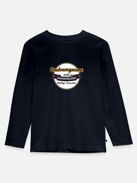 Ordnungsamt - Kinder Premium Bio Langarmshirt - Navy