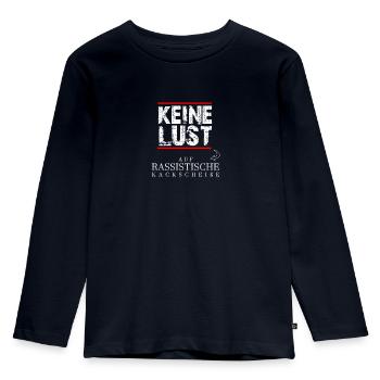 gegen Nazis - Kinder Premium Bio Langarmshirt - Navy - Vorne - AI Model Kid Female (0cm)