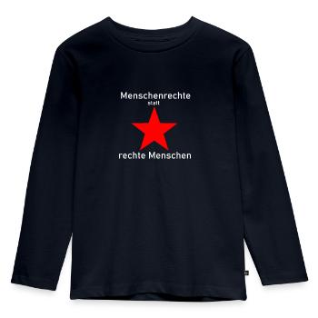 Antirassismus - Kinder Premium Bio Langarmshirt - Navy - Vorne - AI Model Kid Female (0cm)