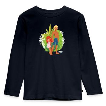 Zoom Der Weiße Delfin Yann & Marina - Kinder Premium Bio Langarmshirt - Navy - Vorne - AI Model Kid Female (0cm)