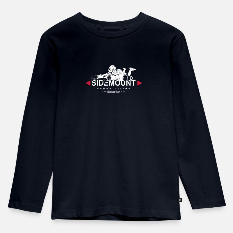 Sidemount Diver Tauchen Geschenk Tec Diving Höhlen - Kinder Premium Bio Langarmshirt - Navy