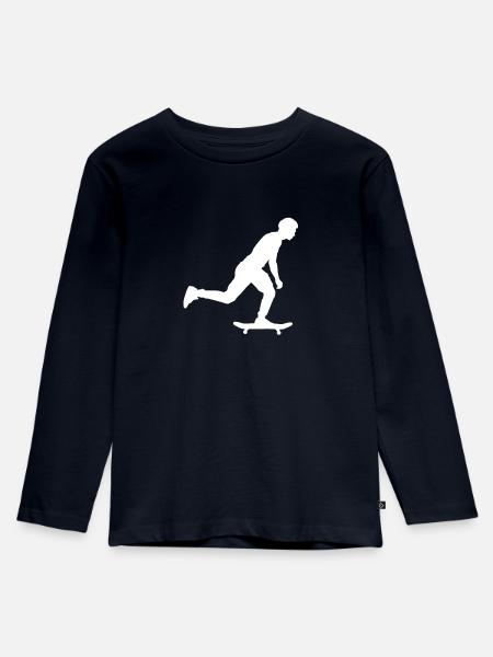 skateboard - Kinder Premium Bio Langarmshirt - Navy