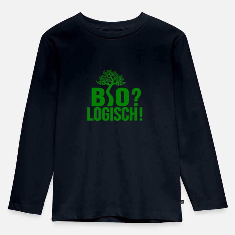 Bio? Logisch! - Kinder Premium Bio Langarmshirt - Navy