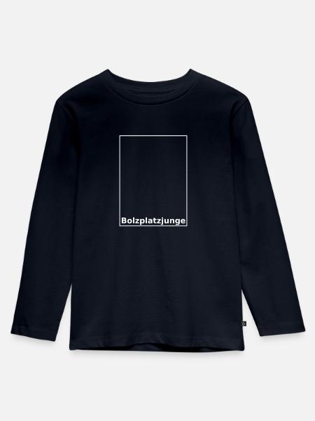 Bolzplatzjunge - Kinder Premium Bio Langarmshirt - Navy